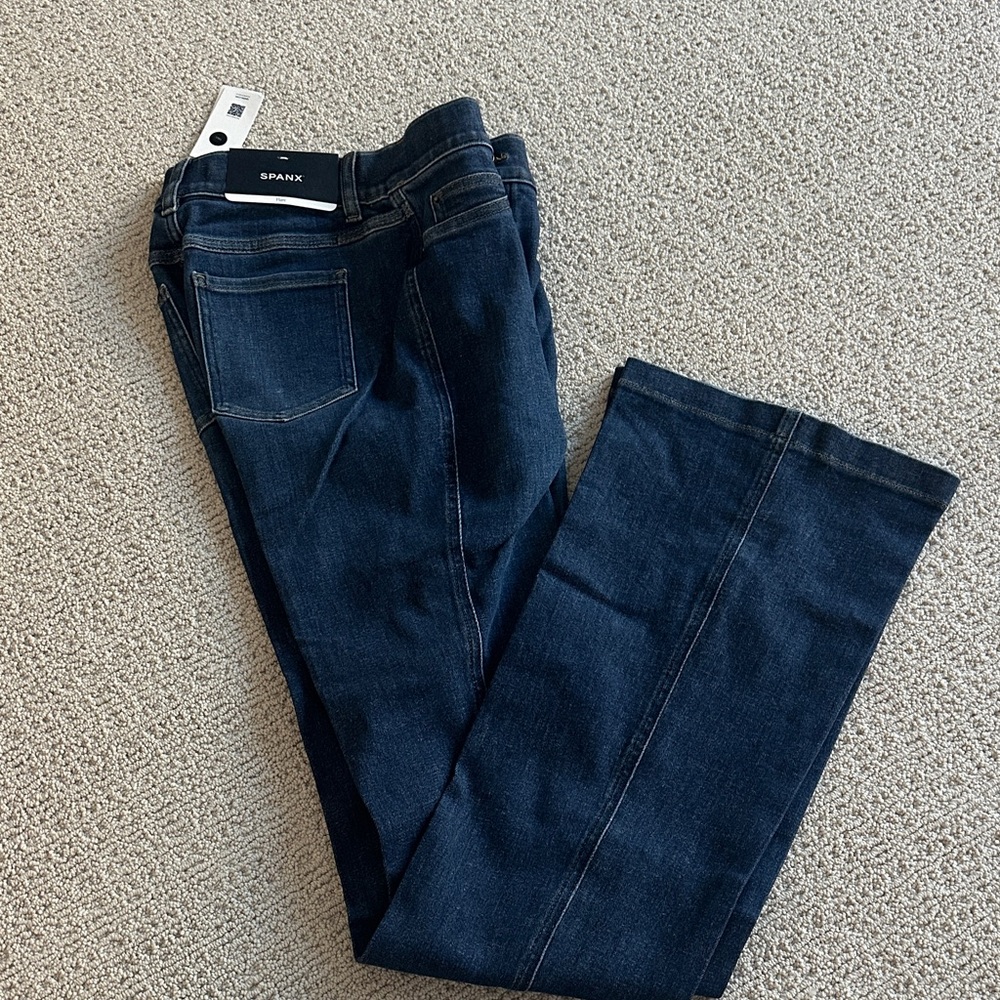 SPANX Women's Deep Indigo Straight Leg Jeans